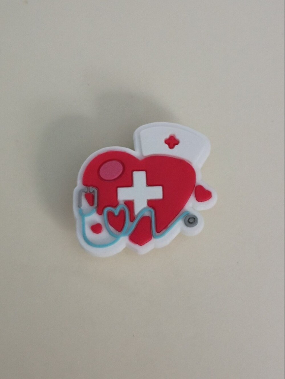 10 for $10 Jibbitz Croc Charms - Medical Red Heart Blue Stethoscope White Cap